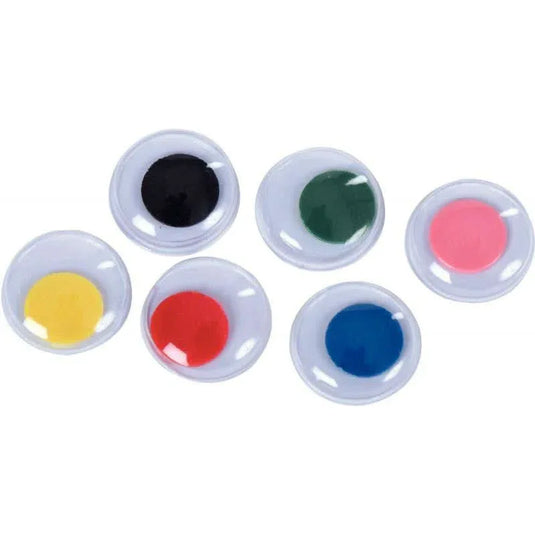 Sachet de 100 yeux mobiles adhésif, diamètre 10 mm, 6 couleurs assorties - Ma Rentrée Facile