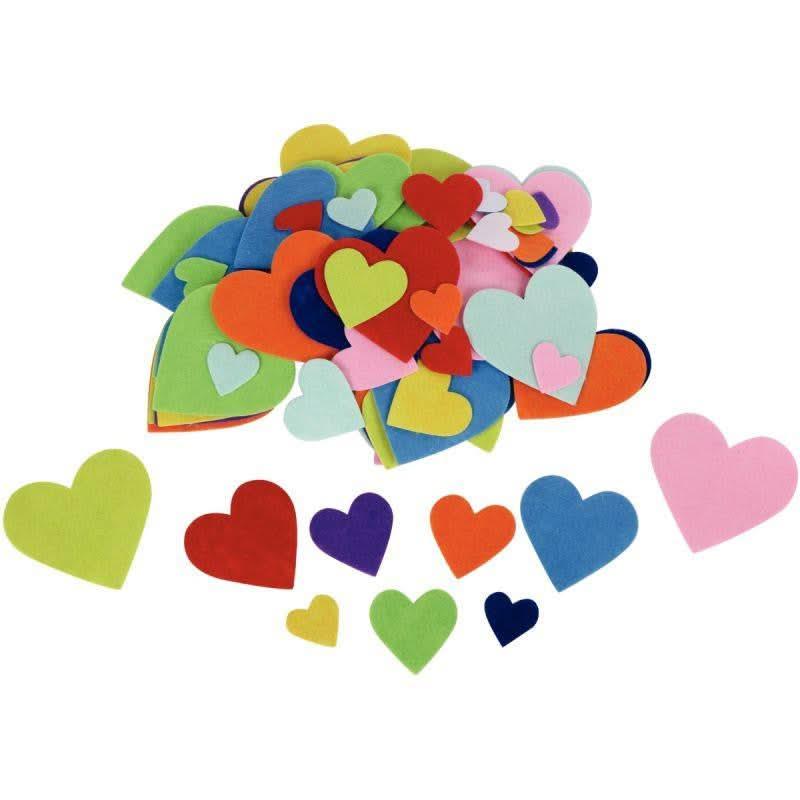 Sachet de 150 coeurs en feutrine adhésives - Ma Rentrée Facile