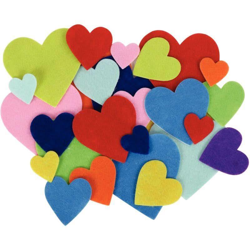 Sachet de 150 coeurs en feutrine adhésives - Ma Rentrée Facile