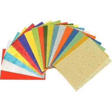 Sachet de 18 feuilles de papier naturel, format 23x33cm, différentes textures - Ma Rentrée Facile