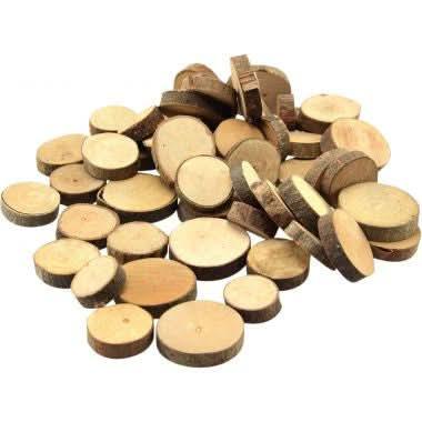 Sachet de 1kg de rondelles en bois diamètres assortis - Ma Rentrée Facile