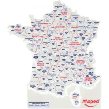 Sachet de 2 cartes : départements 3 couleurs, cours d'eau et relief - Ma Rentrée Facile