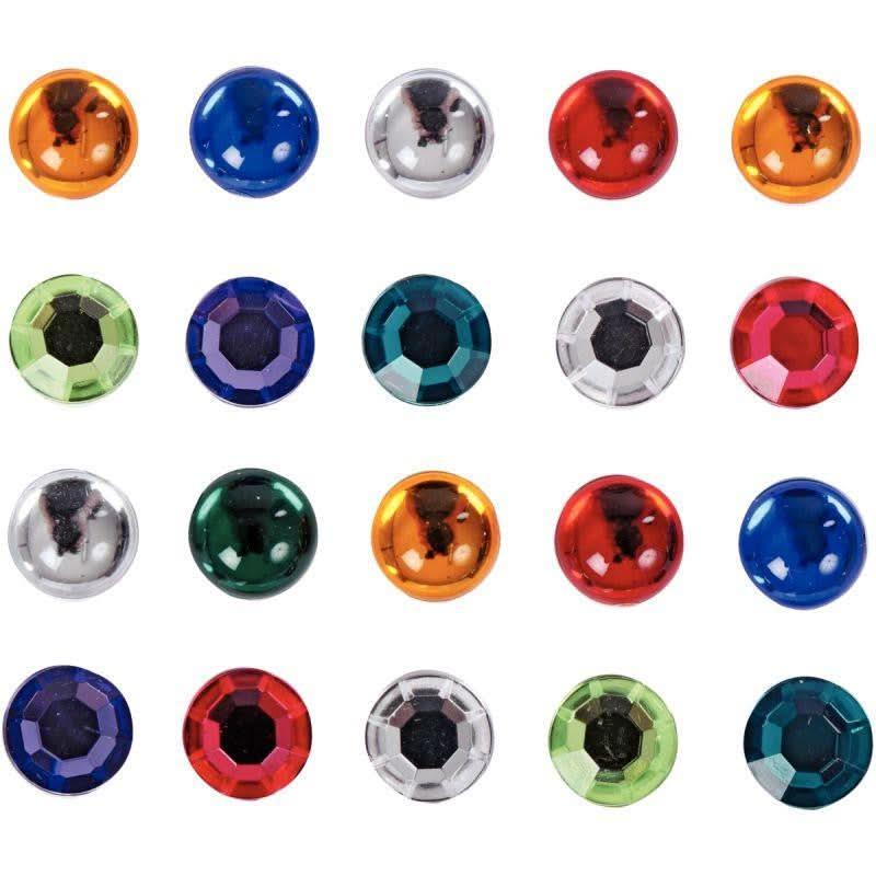 Sachet de 200 pierre décoratives imitation verre adhésives, diamètre 1 cm, couleurs assorties - Ma Rentrée Facile