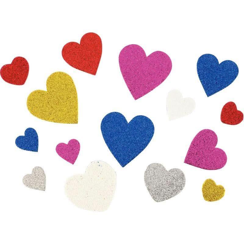Sachet de 200 coeurs pailletés en mousse de caoutchouc adhésive - Ma Rentrée Facile