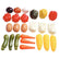Sachet de 24 légumes petits modèles assortis, en plastique - Ma Rentrée Facile