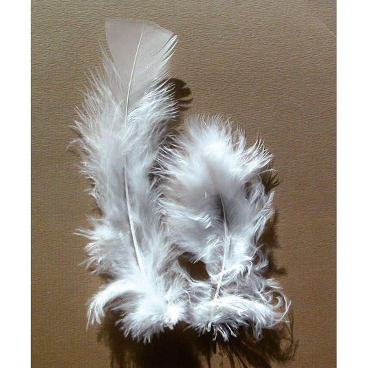Sachet de 25 gr de plumes de dinde, pieds plats blanc - Ma Rentrée Facile