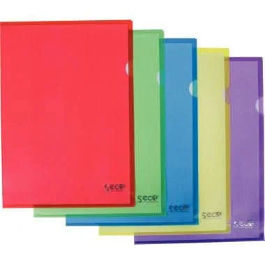 25 pochettes coin en polypropylène recyclable, coloris assortis - Ma Rentrée Facile