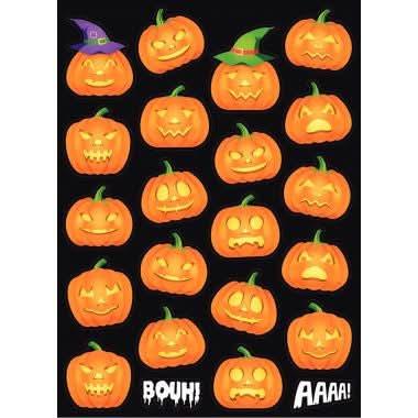 Sachet de 264 gommettes citrouille Halloween assorties - Ma Rentrée Facile