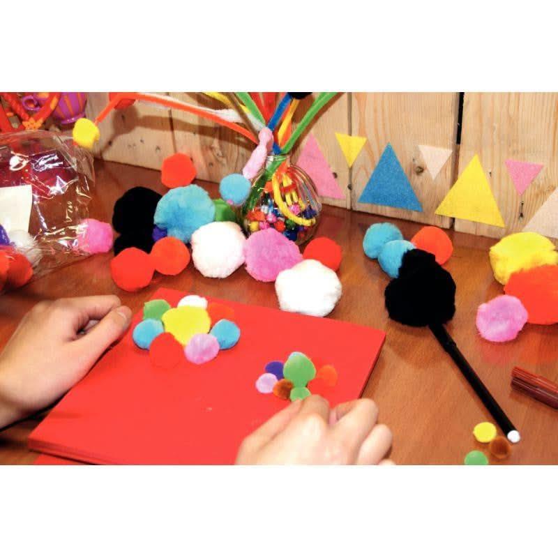 Sachet de 300 pompons tailles et couleurs assorties - Ma Rentrée Facile
