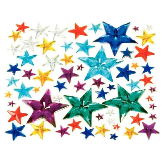 Sachet de 350 pierres décoratives en plastique à coller forme étoiles assorties - Ma Rentrée Facile