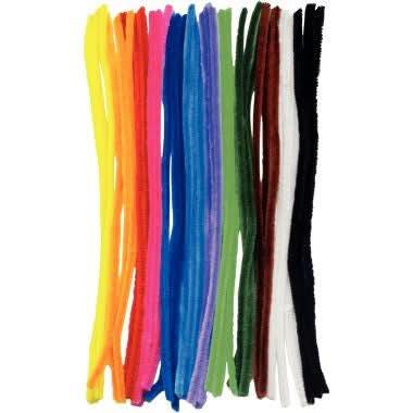 Sachet de 36 chenilles, diamètre 6mm, longueur 30cm. 12 coloris assortis - Ma Rentrée Facile