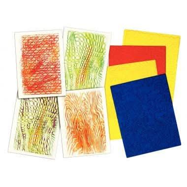 Sachet de 4 plaques à embosser textures - Ma Rentrée Facile