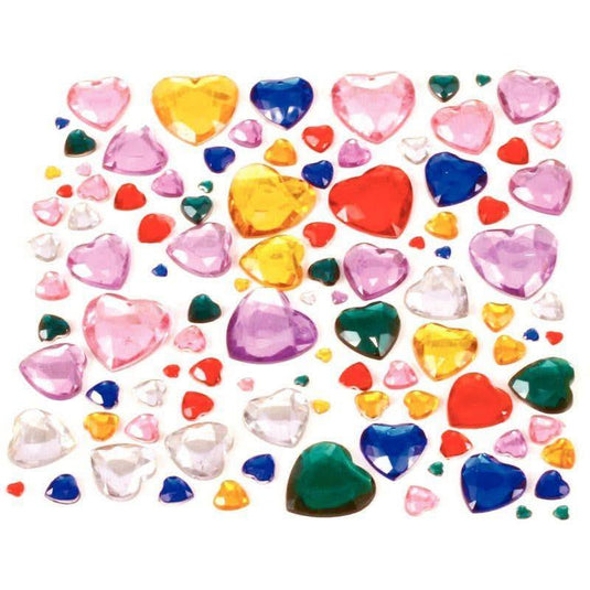 Sachet de 450 pierres décoratives adhésives forme c?urs assorties - Ma Rentrée Facile