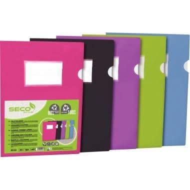 5 pochettes coin en polypropylène opaque recyclable, coloris assortis - Ma Rentrée Facile