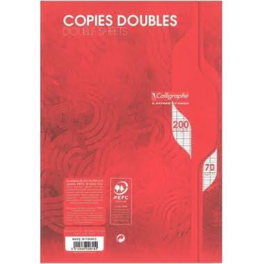 50 copies doubles (200 pages non perforées) format 21x29,7 cm séyès 70g blanc, Calligraphe - Ma Rentrée Facile