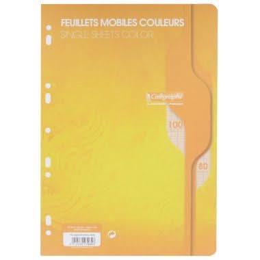 50 feuillets mobiles (100 pages) format 21x29,7cm séyès 80g jaune, Calligraphe - Ma Rentrée Facile
