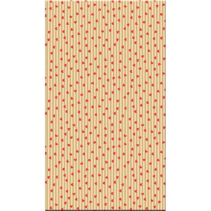 Sachet de 50 pochettes en papier kraft, 11 x 21 cm motif coeur rouge - Ma Rentrée Facile