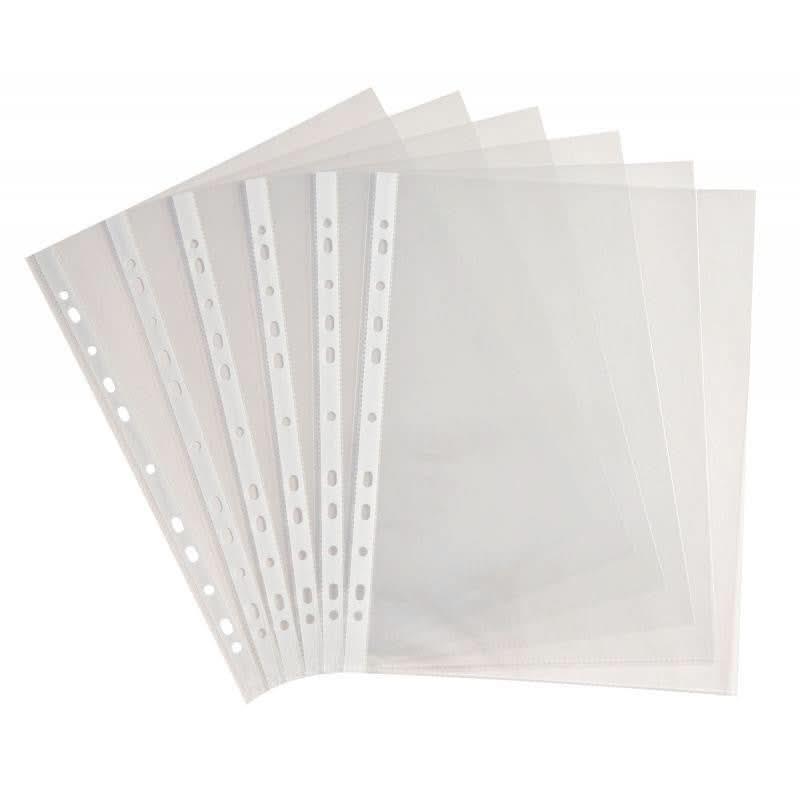 50 pochettes plastiques perforées 9/100ème 21x29,7 aspect lisse - Ma Rentrée Facile