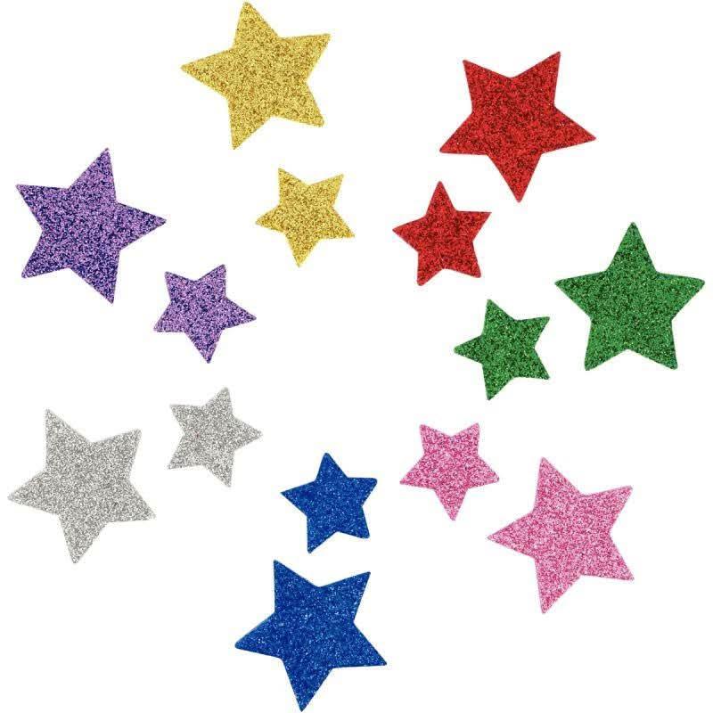 Sachet de 500 étoiles pailletées en mousse de caoutchouc adhésives - Ma Rentrée Facile