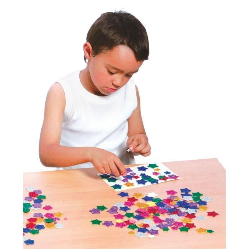 Sachet de 500 étoiles pailletées en mousse de caoutchouc adhésives - Ma Rentrée Facile