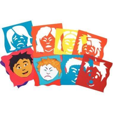 Sachet de 6 pochoirs émotion du visage - Ma Rentrée Facile