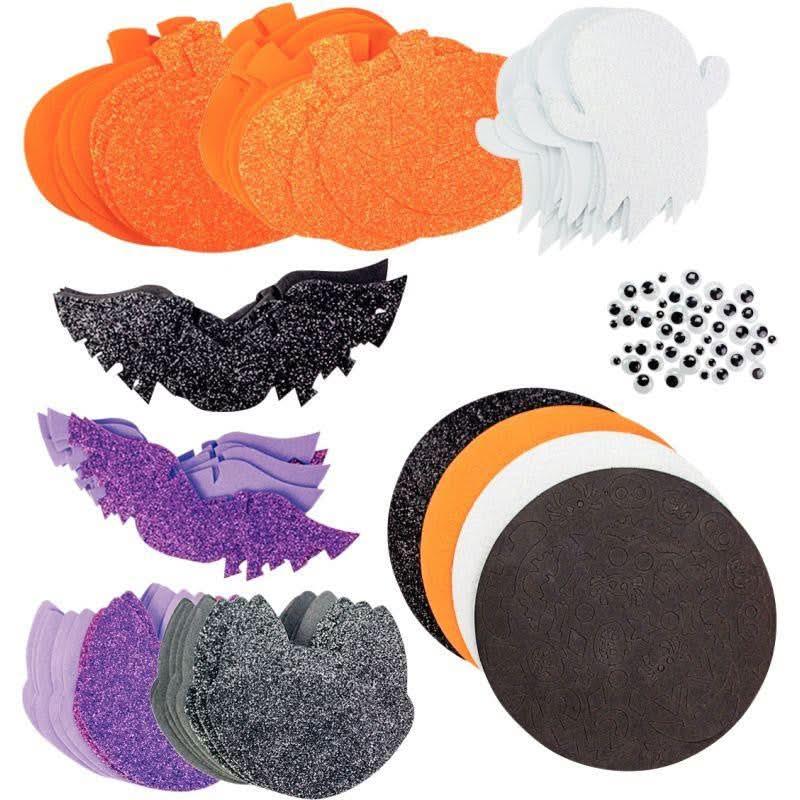Sachet de 65 formes Halloween en mousse de caoutchouc et accessoires - Ma Rentrée Facile