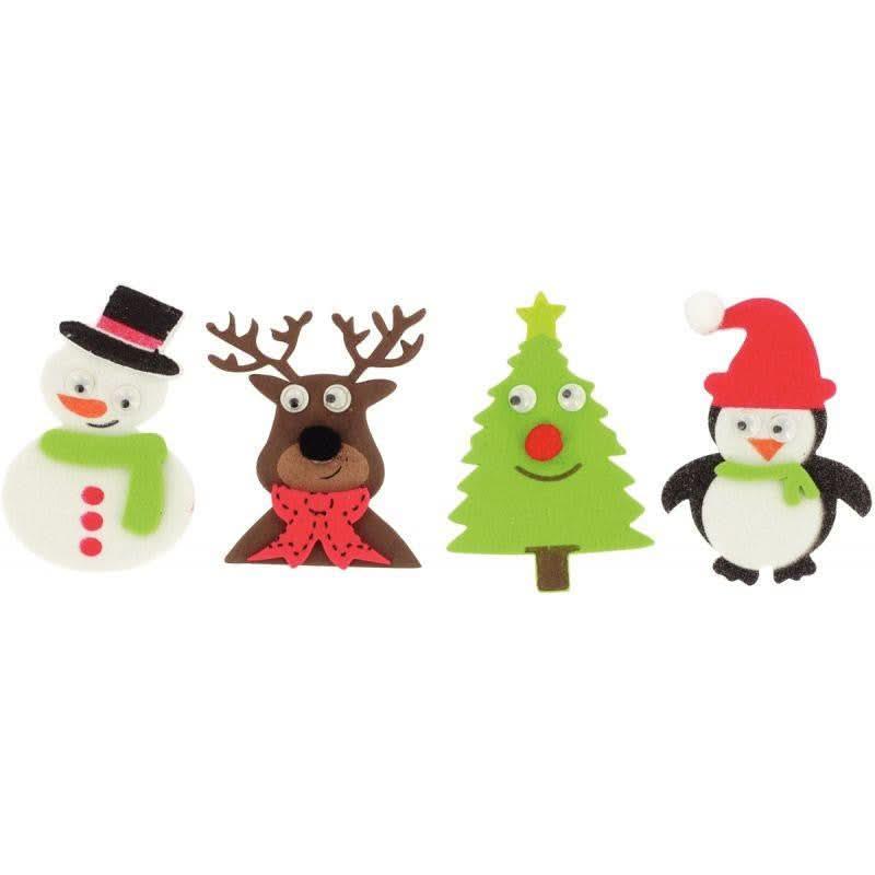 Sachet de 72 stickers caoutchouc adhésif 3D noël - Ma Rentrée Facile