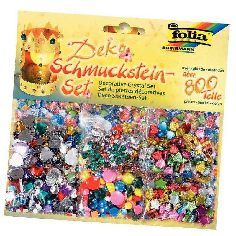 Sachet de 800 pierres décoratives en plastique à coller assorties - Ma Rentrée Facile