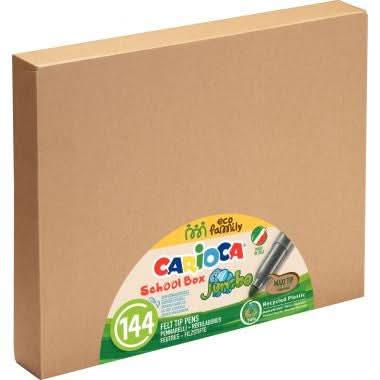 Schoolpack de 144 feutres pointe large écologique Carioca Éco family Jumbo - Ma Rentrée Facile