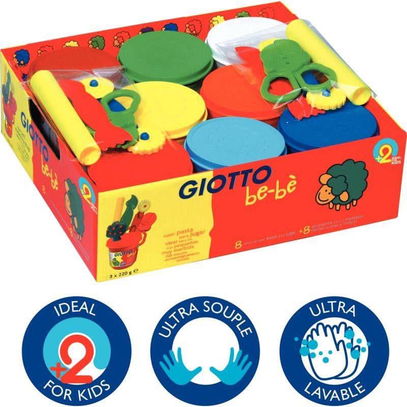 Schoolpack de 8 pots de 220G de pâte à jouer GIOTTO bébé - Ma Rentrée Facile