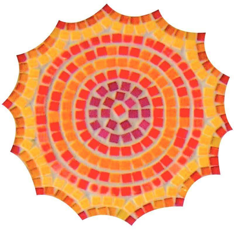 Seau de 1 kg de mosaïques 2x2 cm en pâte de verre rouge, orange, jaune - Ma Rentrée Facile