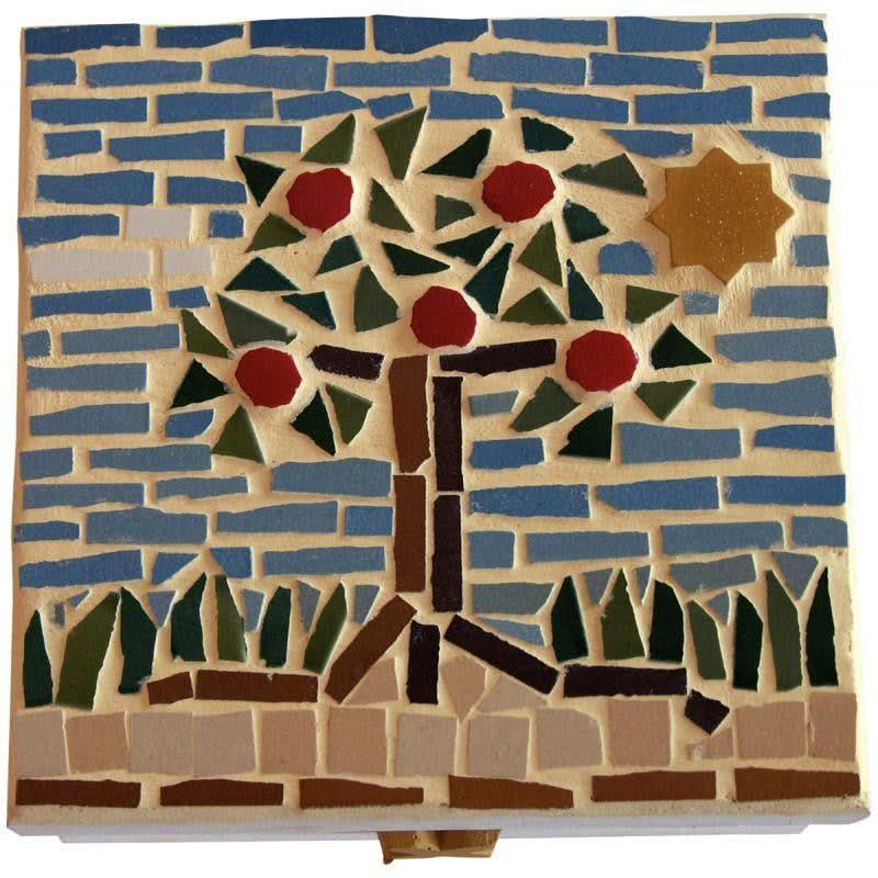 Seau de 1 kg de mosaïques 2x2 cm en pâte de verre rouge, orange, jaune - Ma Rentrée Facile