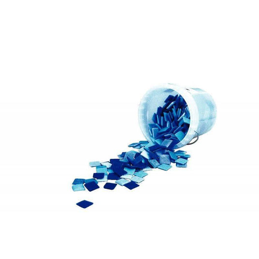 Seau de 1 litre de mosaïques 2x2 cm en pâte de verre panaché bleu - Ma Rentrée Facile
