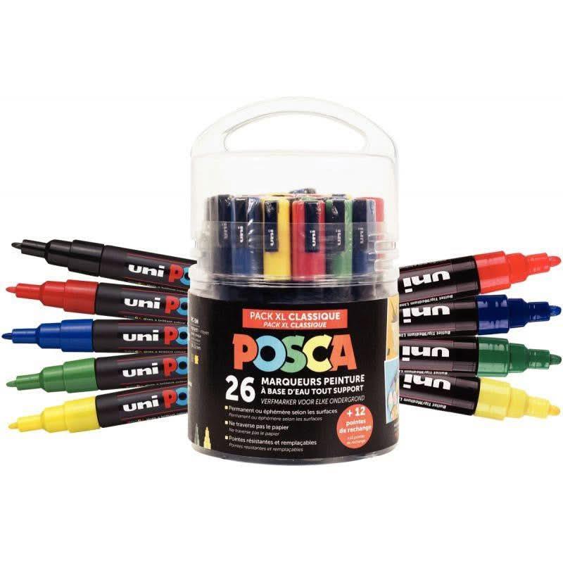26 marqueurs Posca - Pack Educréatif Classique XL + 30 masques animaux offerts - Ma Rentrée Facile