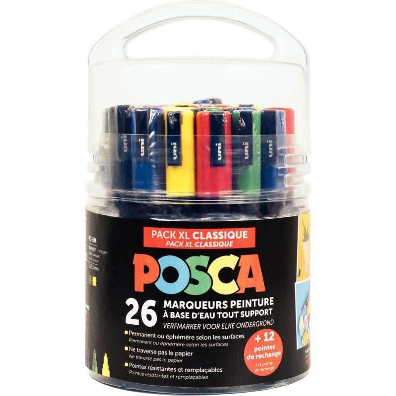 26 marqueurs Posca - Pack Educréatif Classique XL + 30 masques animaux offerts - Ma Rentrée Facile