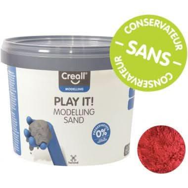 Seau de 750 grammes de sable magique coloris rouge - Ma Rentrée Facile