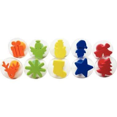 Set de 10 tampons diamètre 7,5 cm, EVA thème Noël - Ma Rentrée Facile