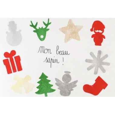 Set de 10 tampons diamètre 7,5 cm, EVA thème Noël - Ma Rentrée Facile