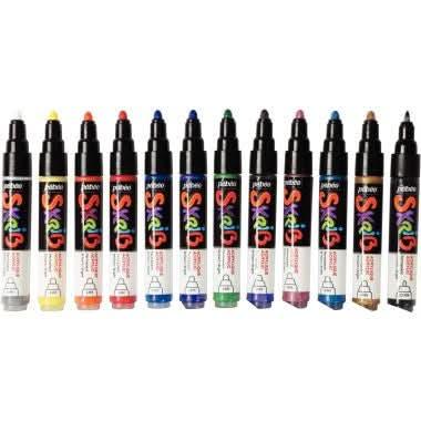 Set de 12 marqueurs acrylique coloris basiques Pebeo - Ma Rentrée Facile