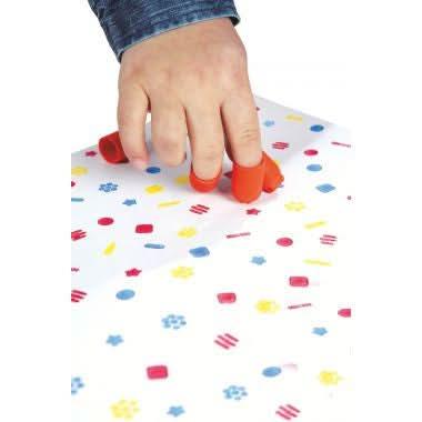 Set de 24 doigtiers en caoutchouc pour gouache, 8 modèles assortis - Ma Rentrée Facile