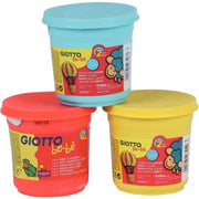 Set de 3 pots de 220G de pâte à jouer GIOTTO bébé couleurs assorties : jaune, bleu et rouge à base d - Ma Rentrée Facile