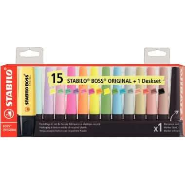 Set de bureau 15 surligneurs STABILO BOSS assortis - Ma Rentrée Facile