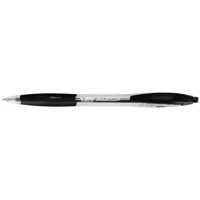 Stylo Bic rétractable Atlantis classic pointe moyenne noir - Ma Rentrée Facile
