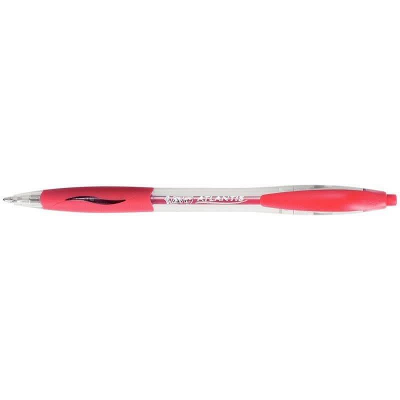 Stylo Bic rétractable Atlantis classic pointe moyenne rouge - Ma Rentrée Facile