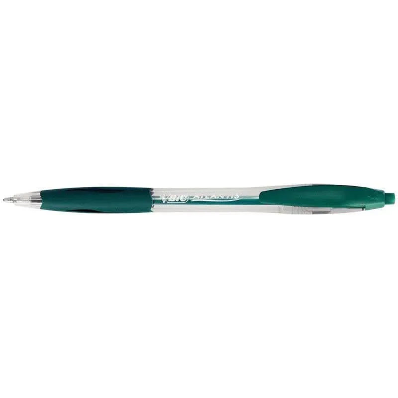 Stylo Bic rétractable Atlantis classic pointe moyenne vert - Ma Rentrée Facile