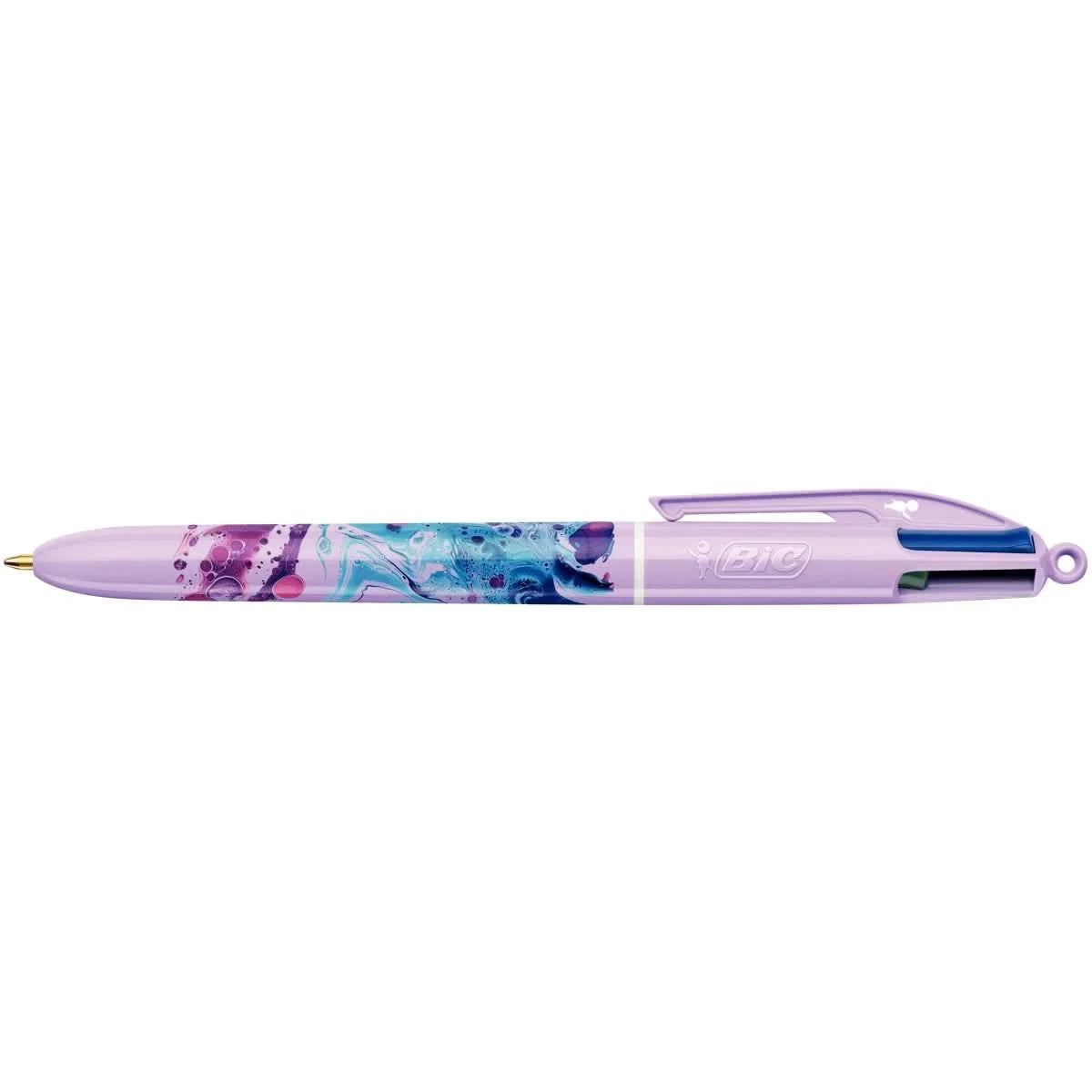 Stylo bille Bic 4 couleurs pointe moyenne Hydro Purple - Ma Rentrée Facile