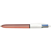 Stylo bille Bic 4 couleurs pointe moyenne Shine rose doré - Ma Rentrée Facile
