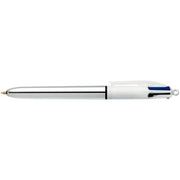 Stylo bille Bic 4 couleurs couleurs pointe moyenne Shine silver - Ma Rentrée Facile