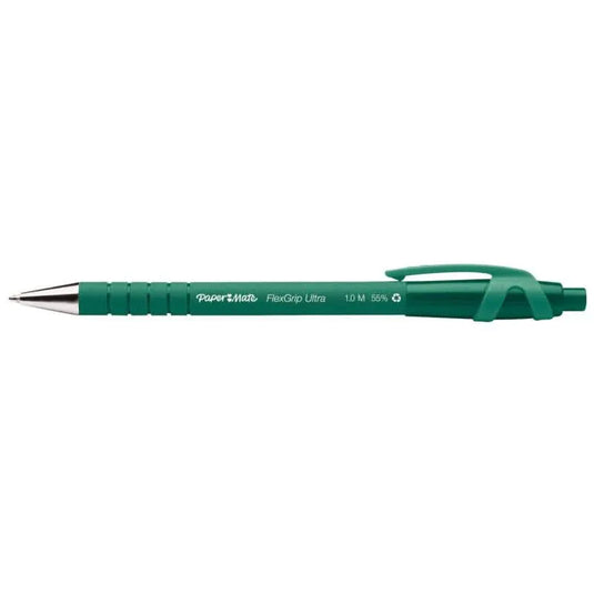 Stylo bille Flexgrip ultra rétractable pointe moyenne vert - Ma Rentrée Facile