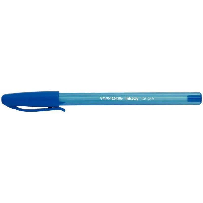 Stylo bille Papermate InkJoy 100 pointe moyenne bleu - Ma Rentrée Facile